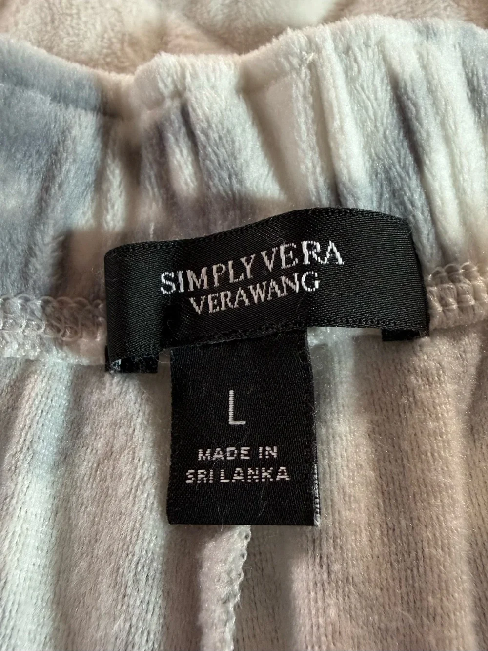 Simply Vera Vera Wang Velour Pajama Set Gray Floral Joggers Loungewear Large